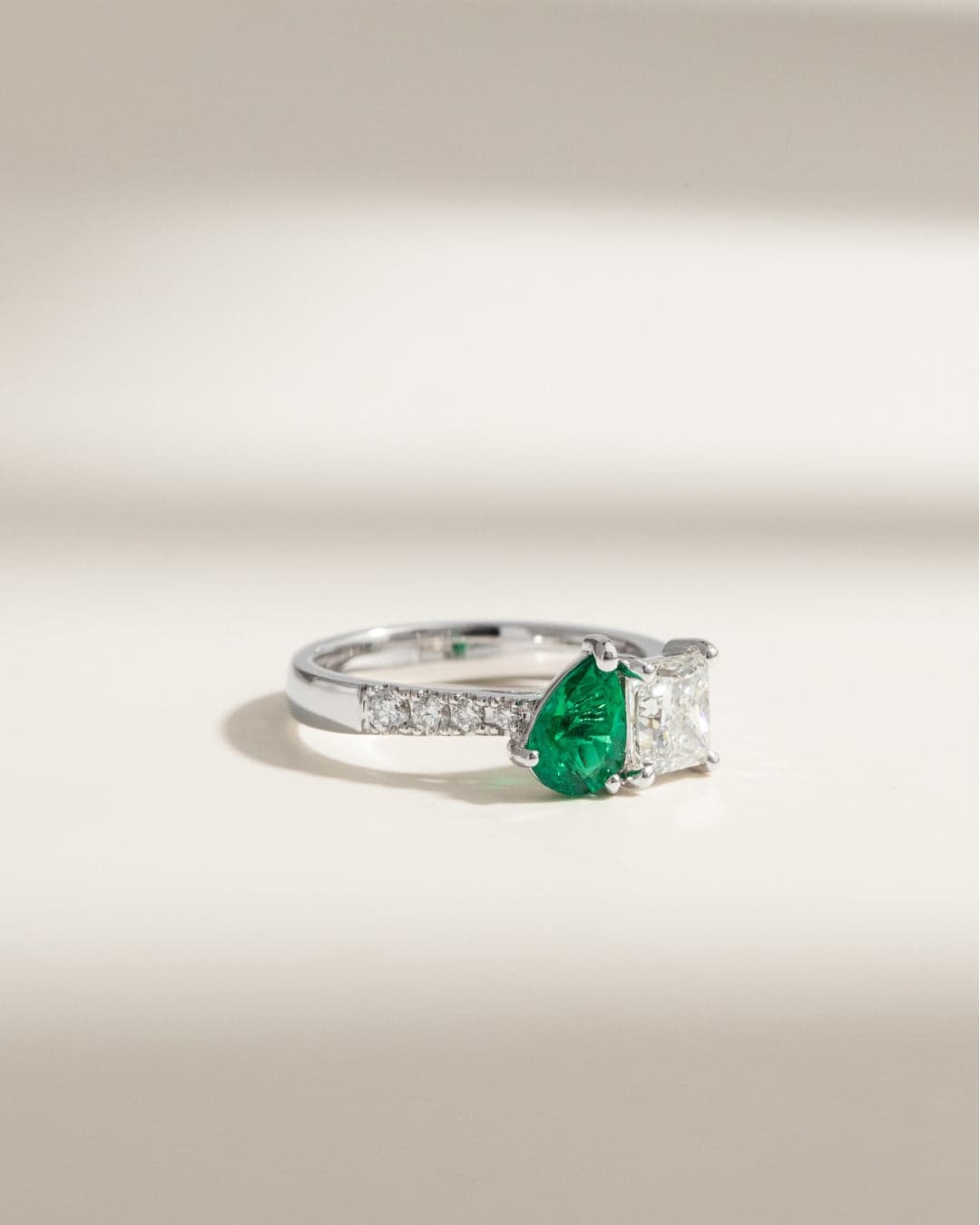 toi et moi émeraude et diamant