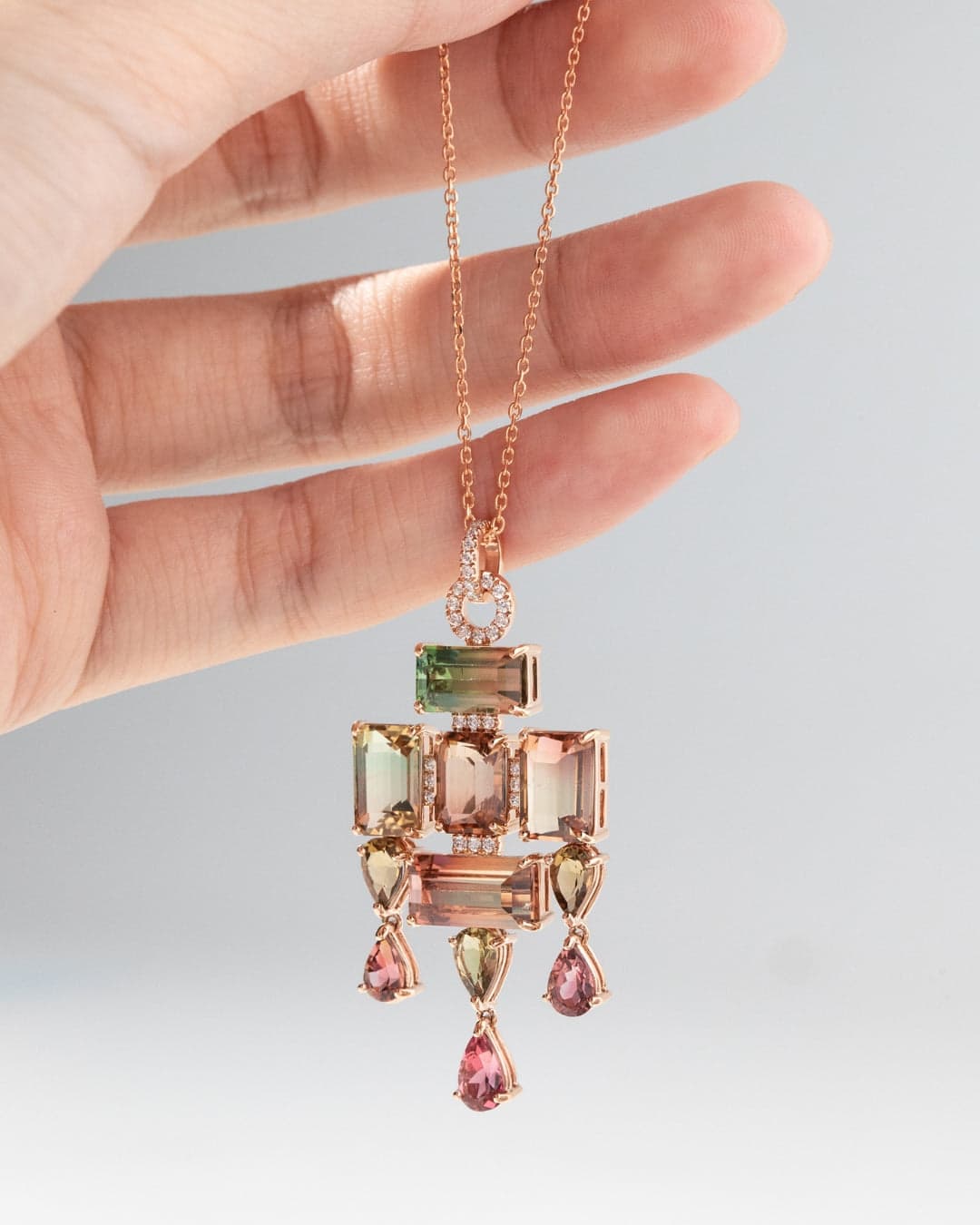 collier tourmalines bicolores