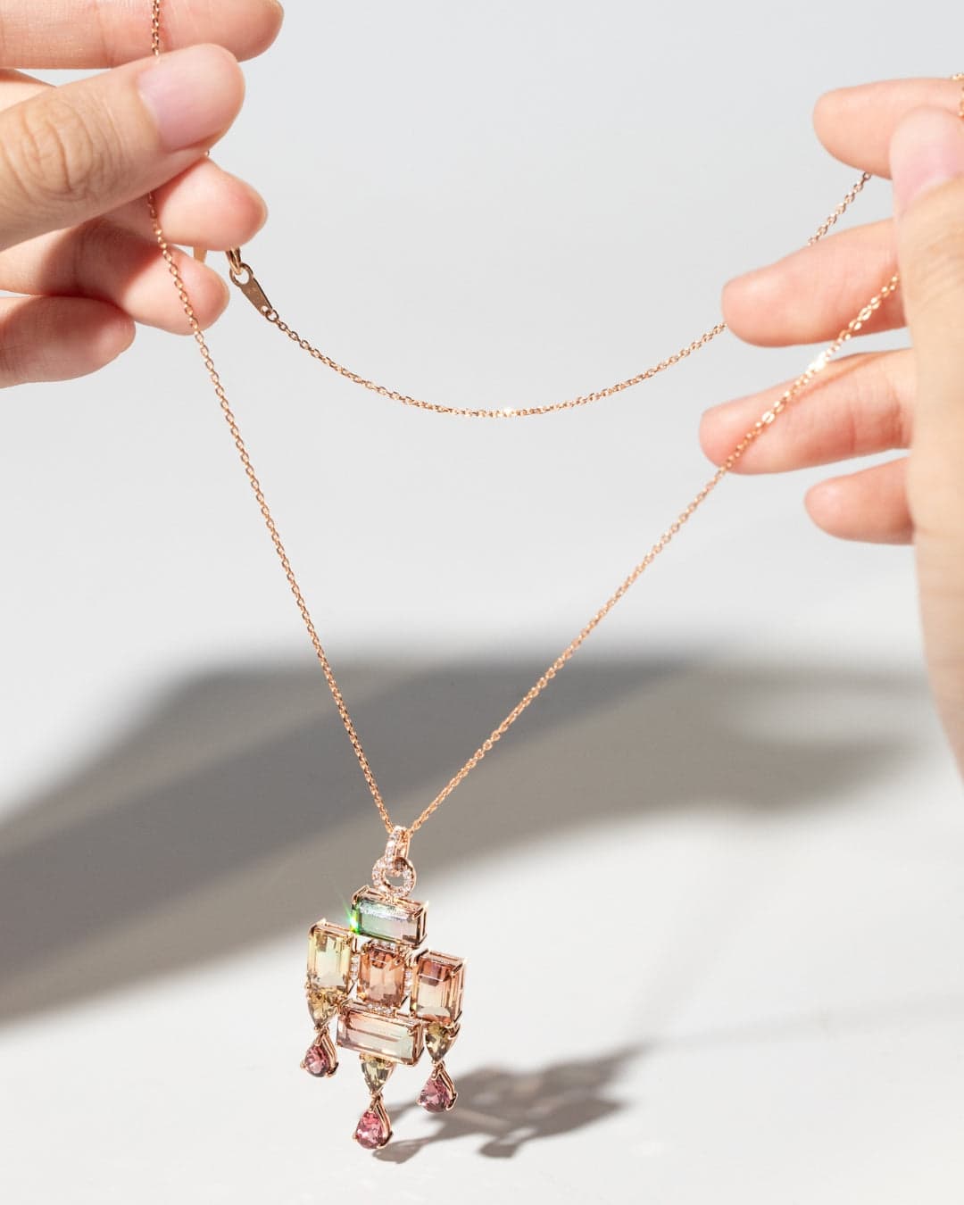 collier tourmalines bicolores