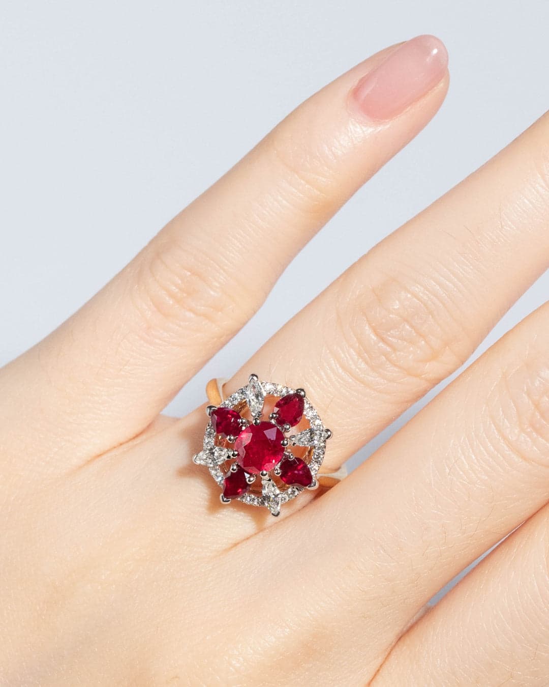 bague vintage rubis