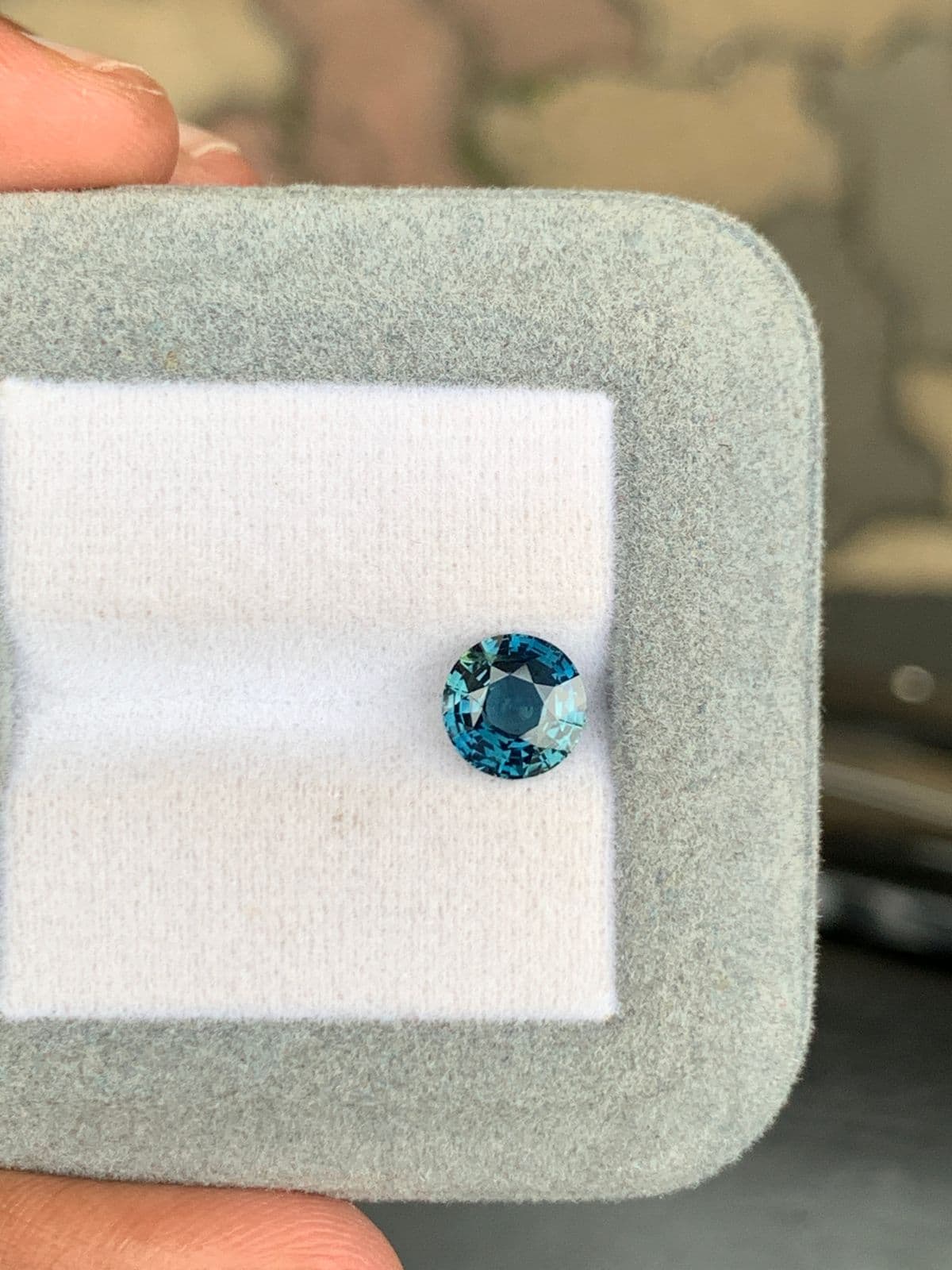 Teal-Saphir Rund 2 ct