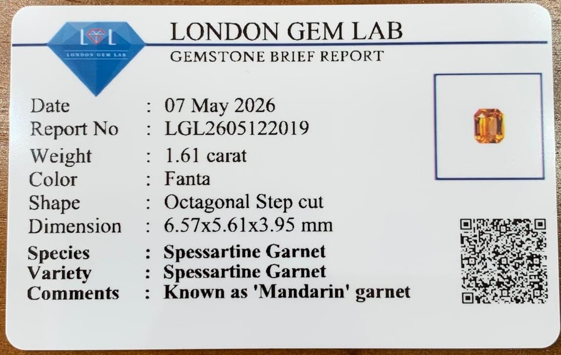 Spessartite Garnet Rectangle 1.61ct