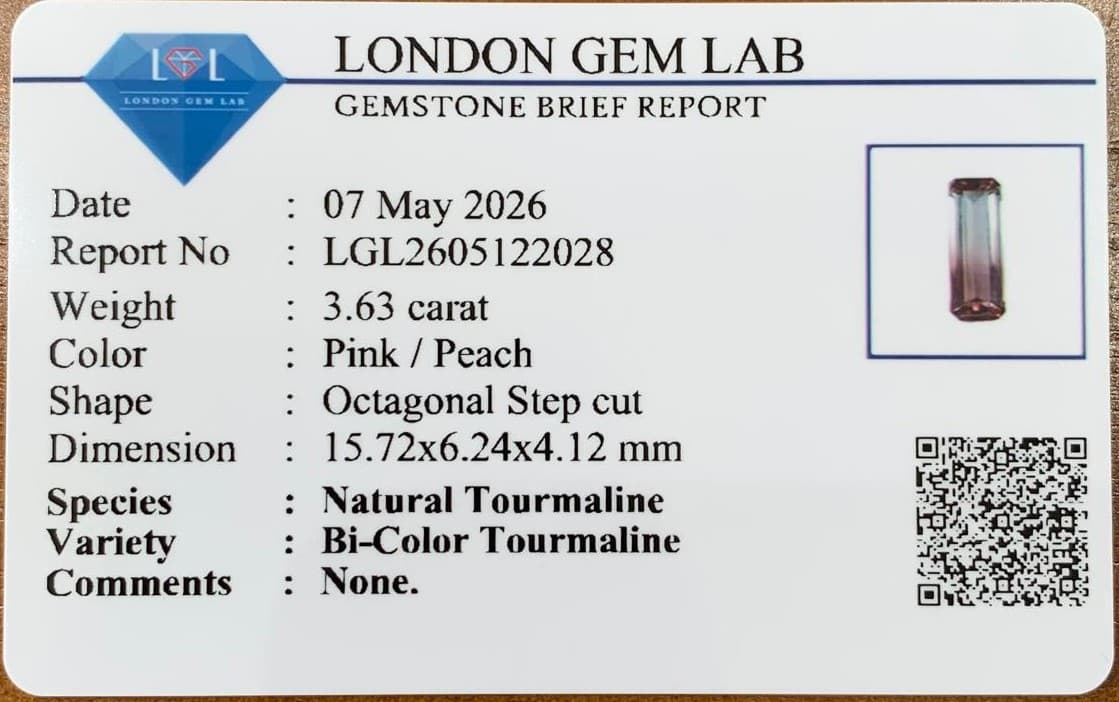 Bi-Color Tourmaline Rectangle 3.63ct