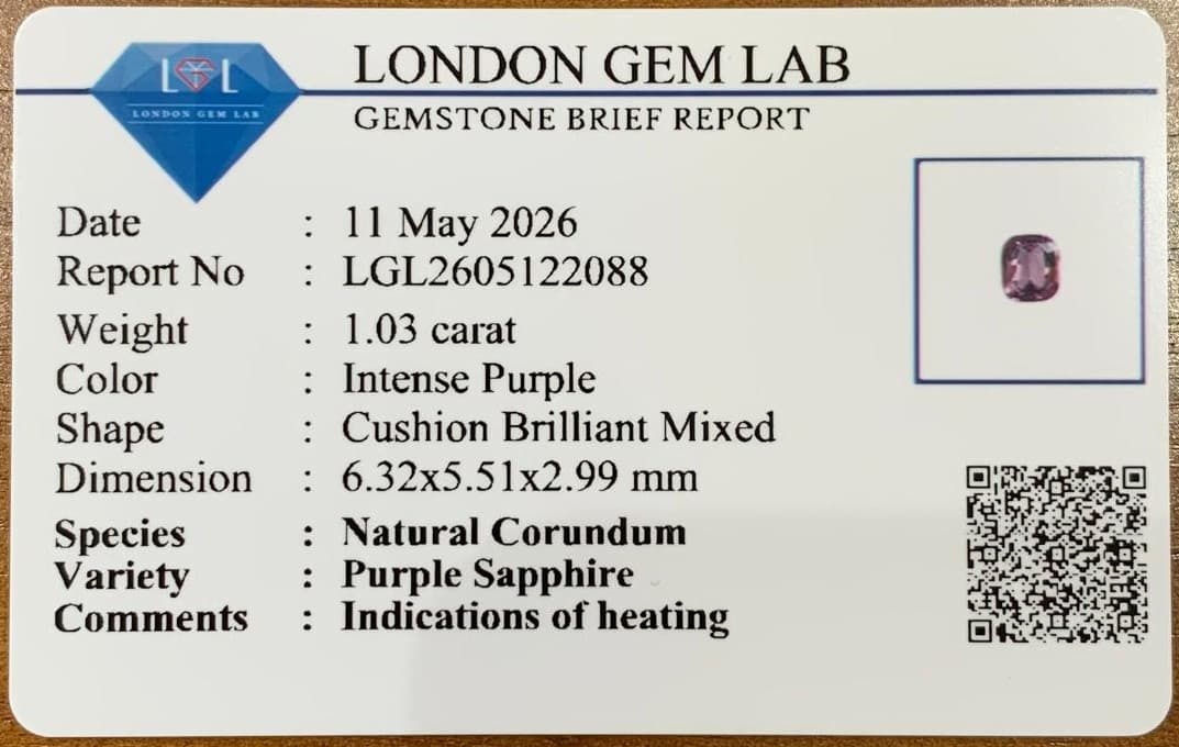 Violetter Saphir 1,03 ct