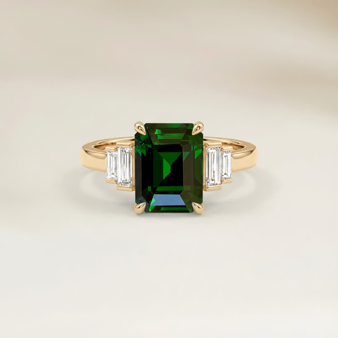 Anel Art Déco Outros Emerald Cut de 1,57ct