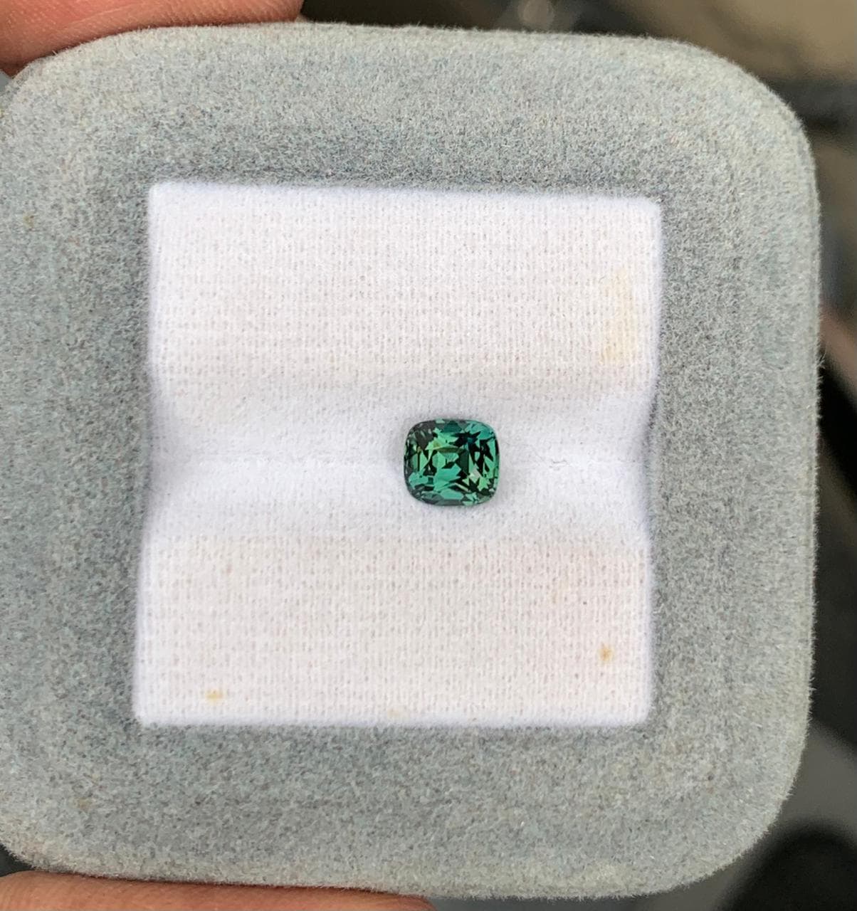 Saphir Teal Coussin de 1,20ct