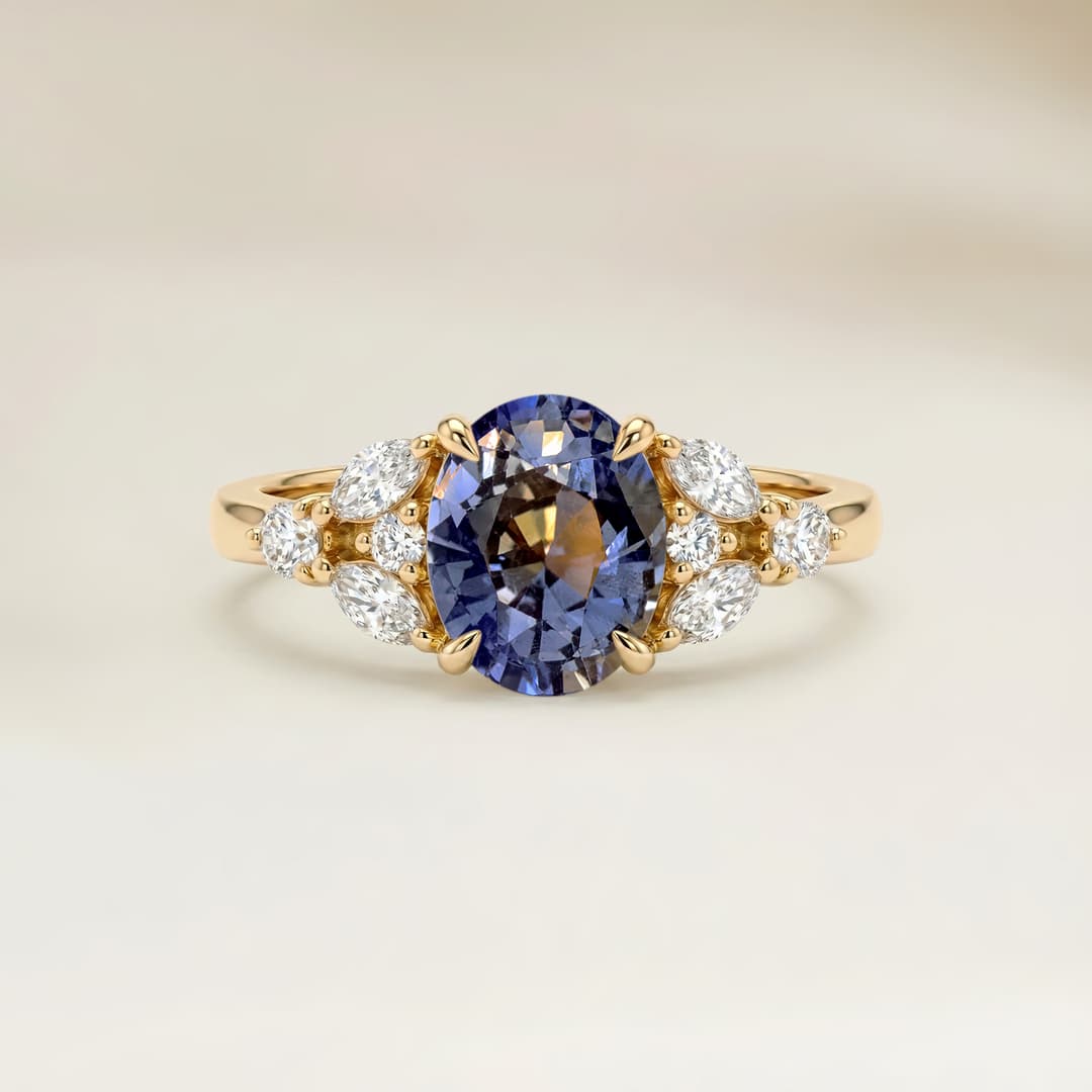 Ring Floral Saphir Oval 1,04ct