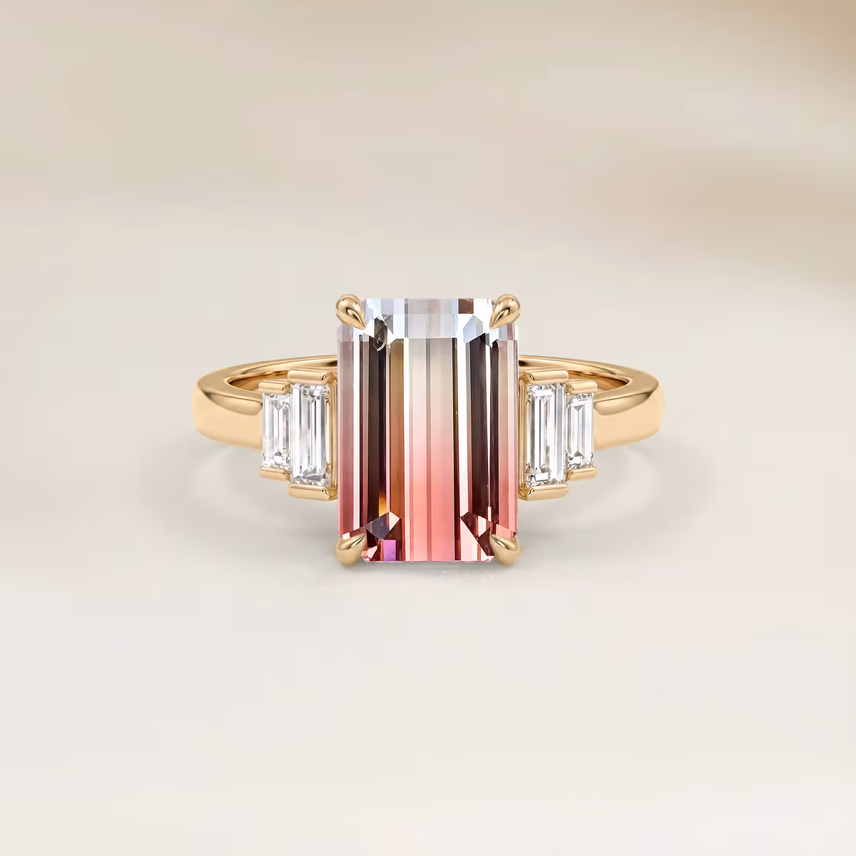 tourmaline bicolore bague de fiançailles