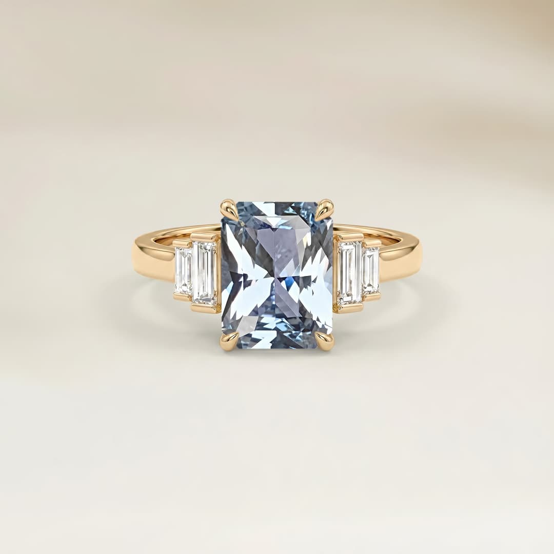 Anel Art Déco Safira Radiant de 2,02ct