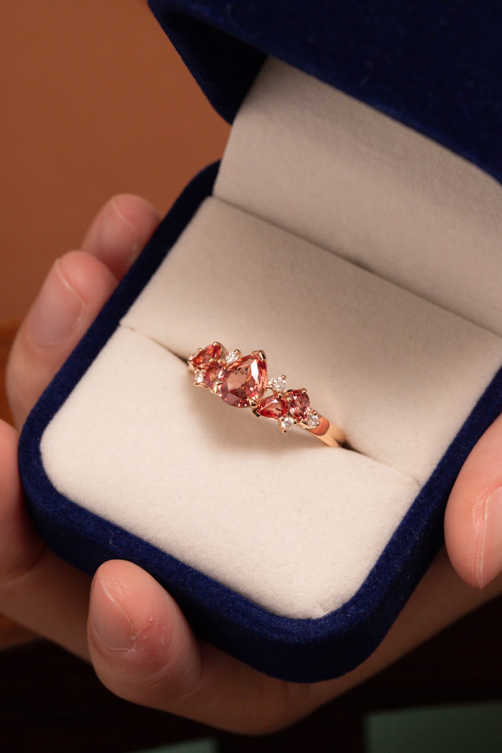 Bague saphir padparadscha, 1,10 ct