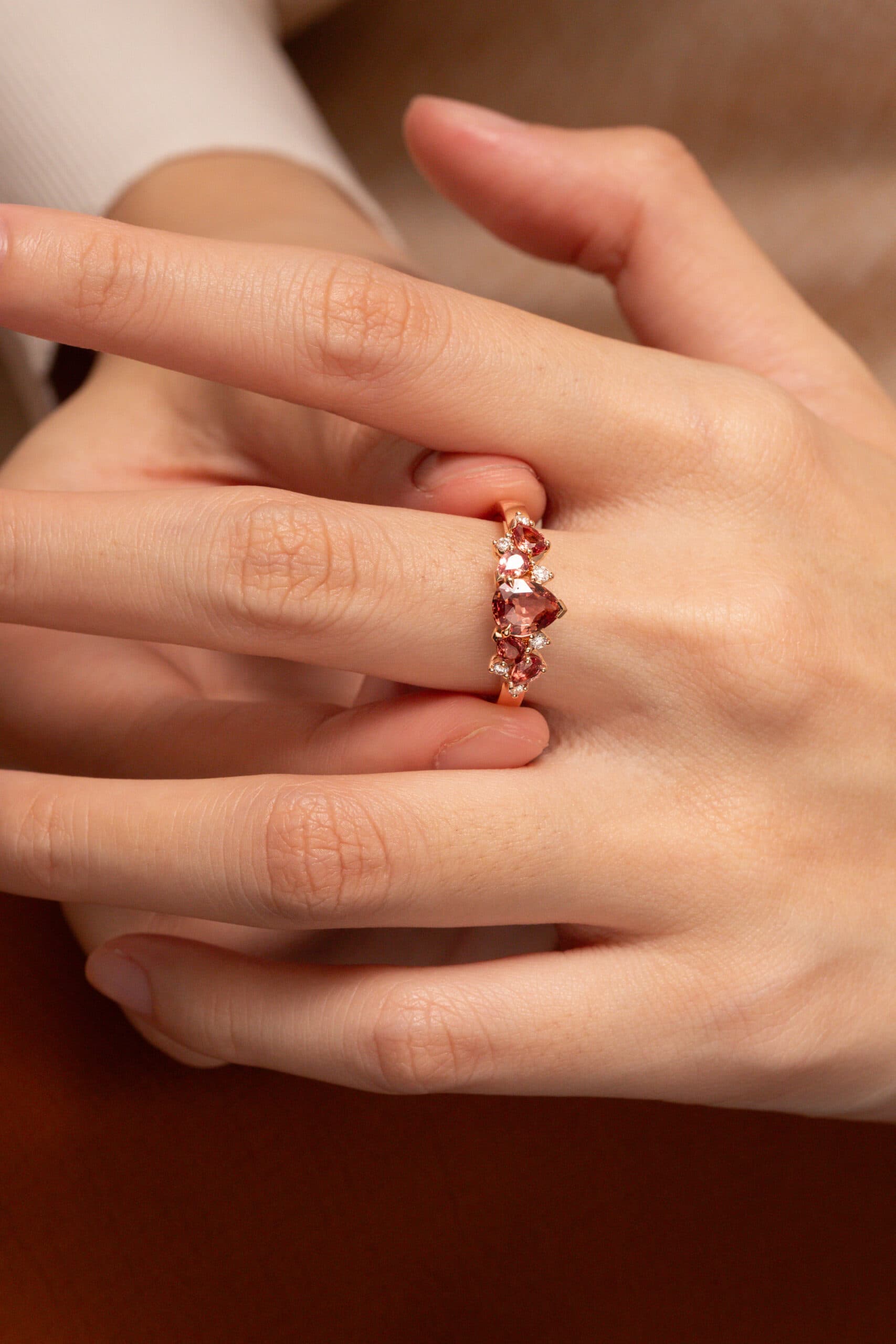 Bague saphir padparadscha, 1,10 ct