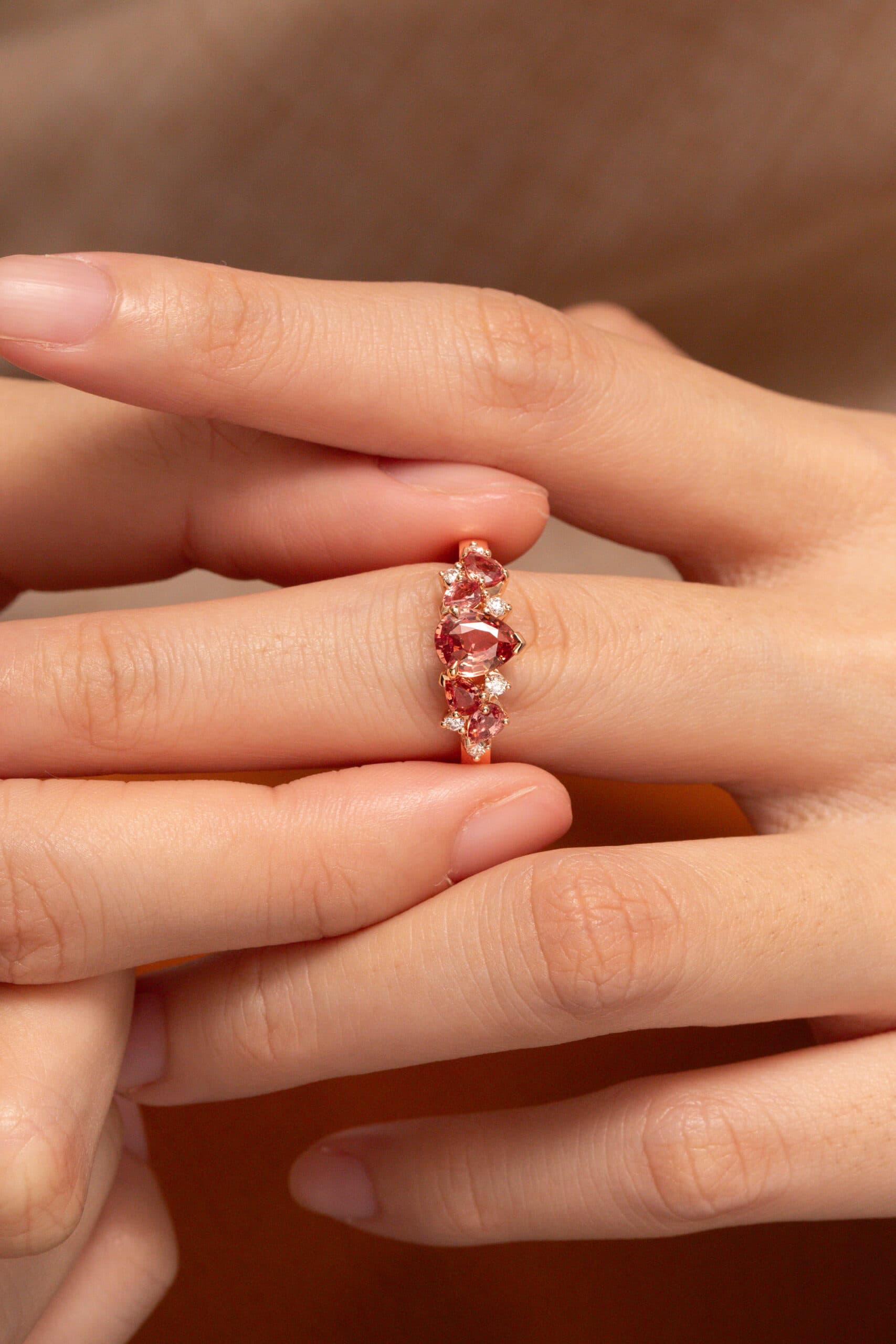 Bague saphir padparadscha, 1,10 ct