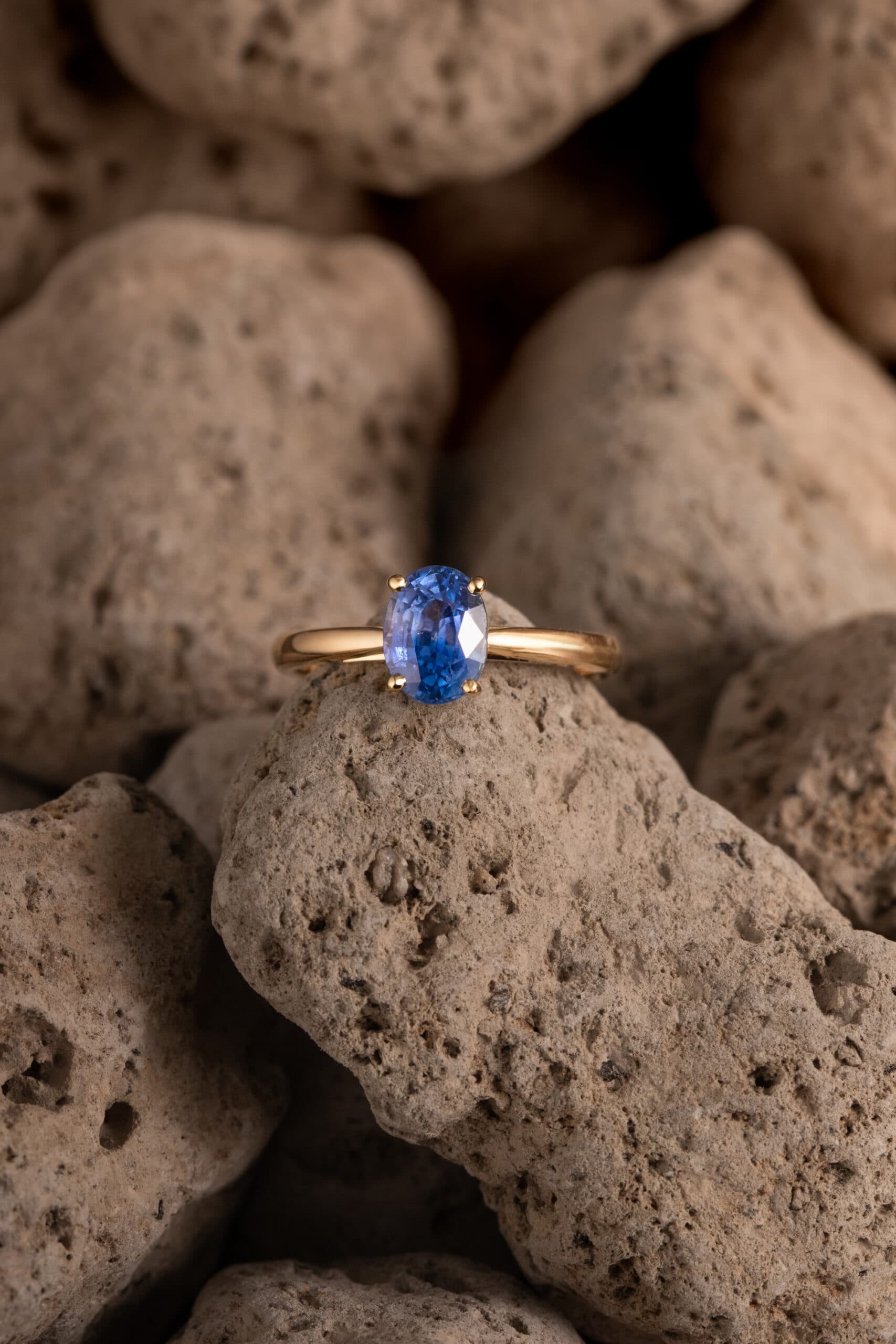 Bague saphir bleu, 1,28 ct