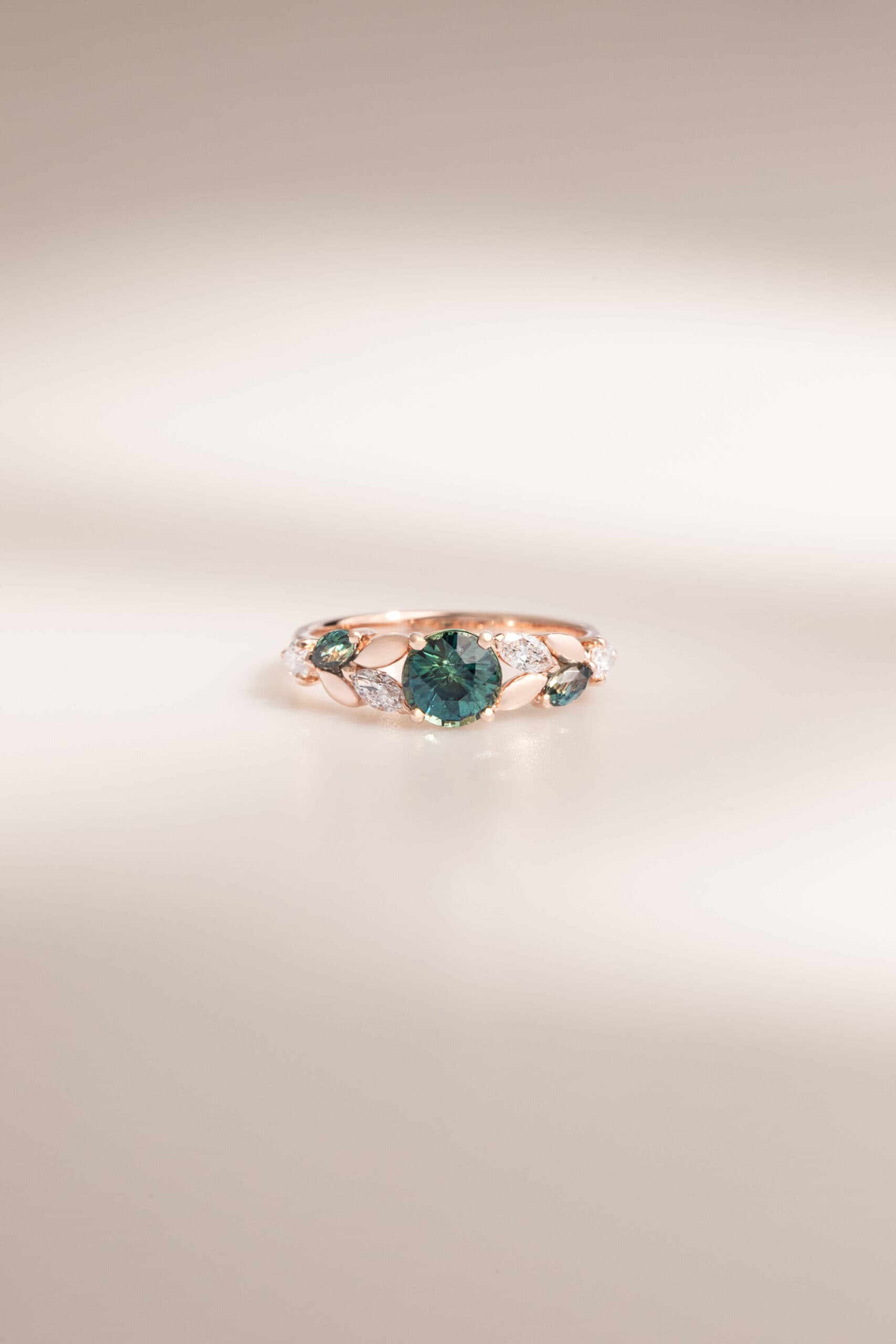 Bague saphir teal, 1,20 ct