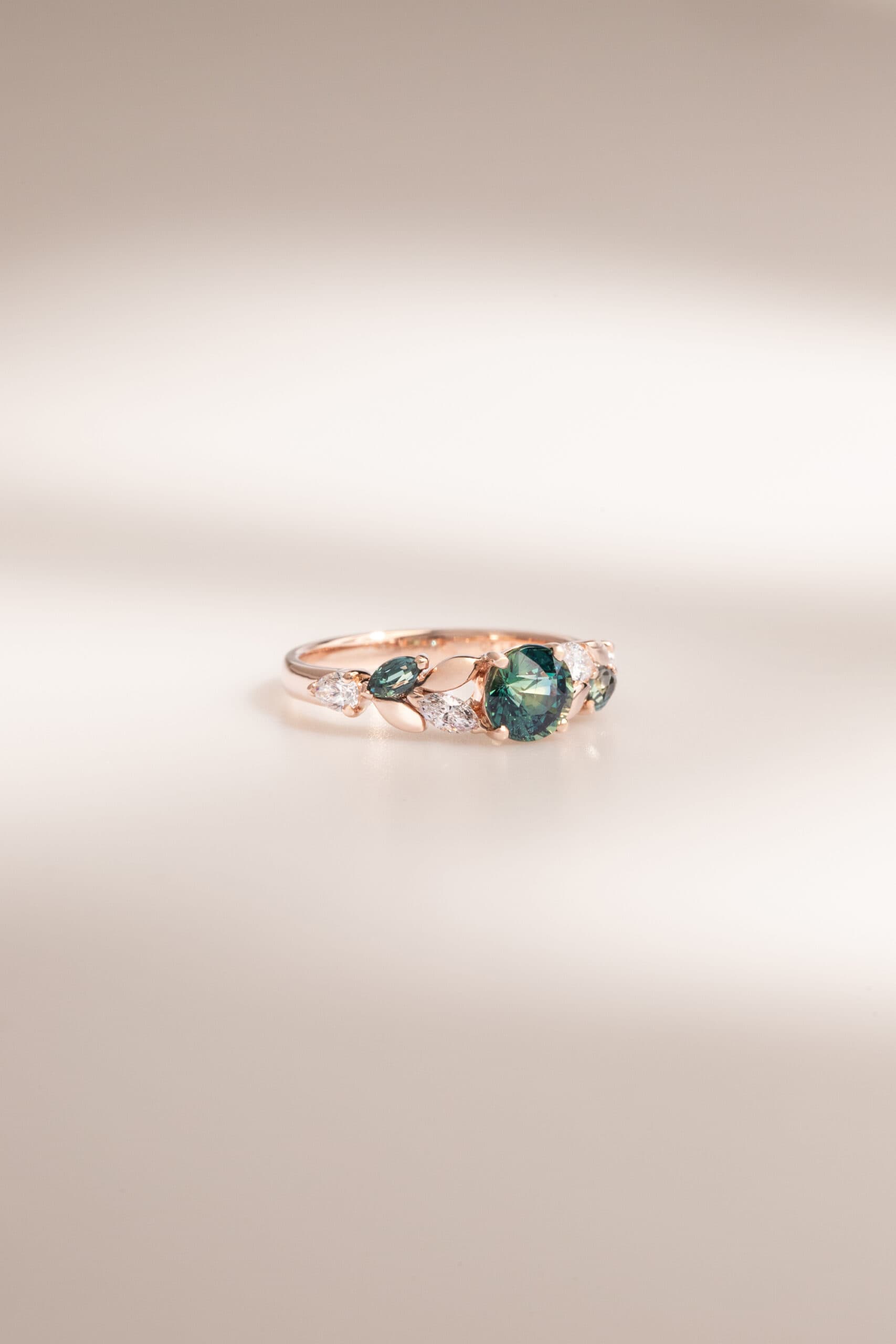 Bague saphir teal, 1,20 ct