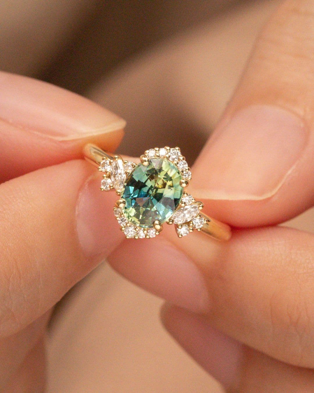 Bague de fiançailles avec Saphir Bicolore 1,60ct