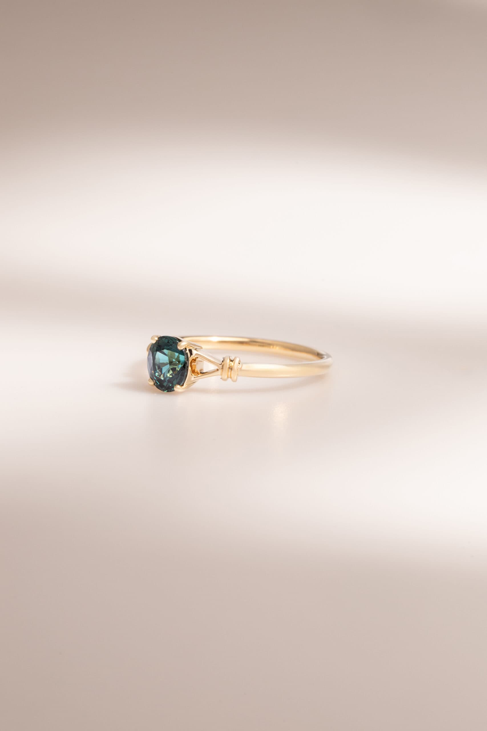 Bague saphir teal, 1,19 ct