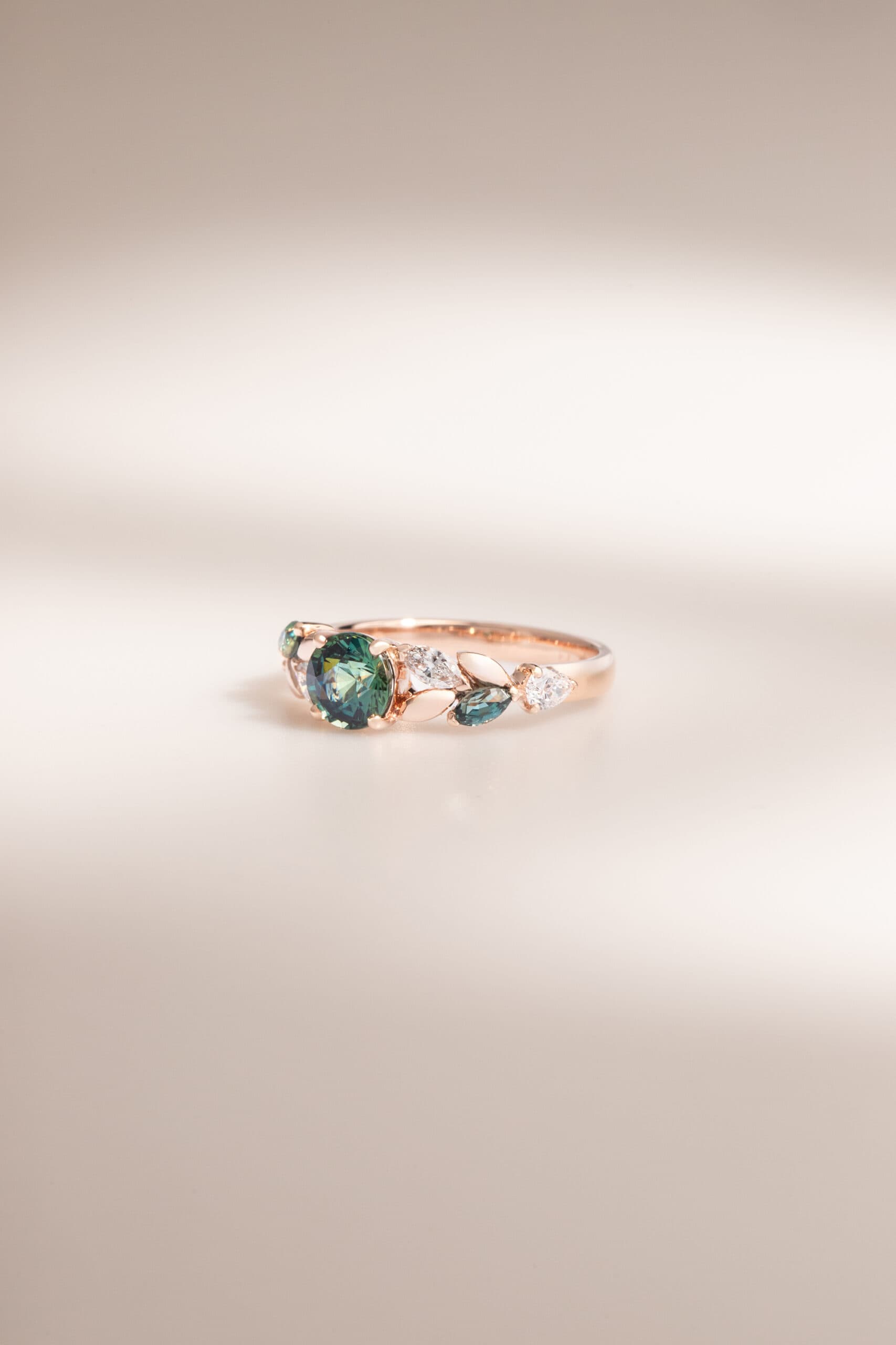 Bague saphir teal, 1,20 ct