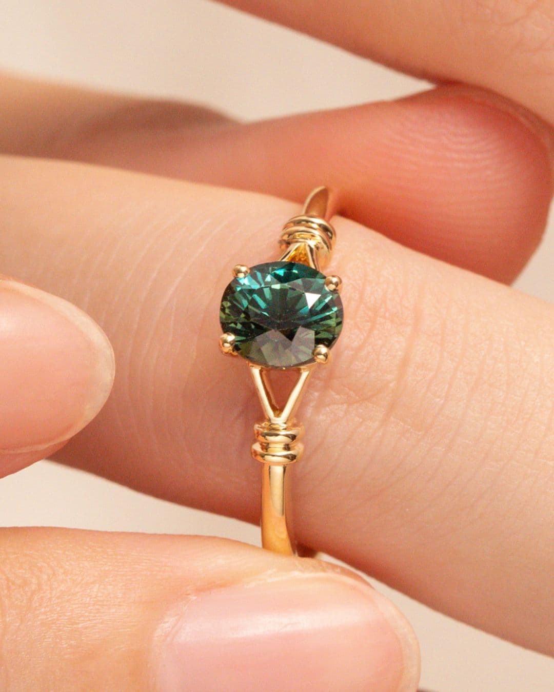 Bague de fiançailles Saphir Teal