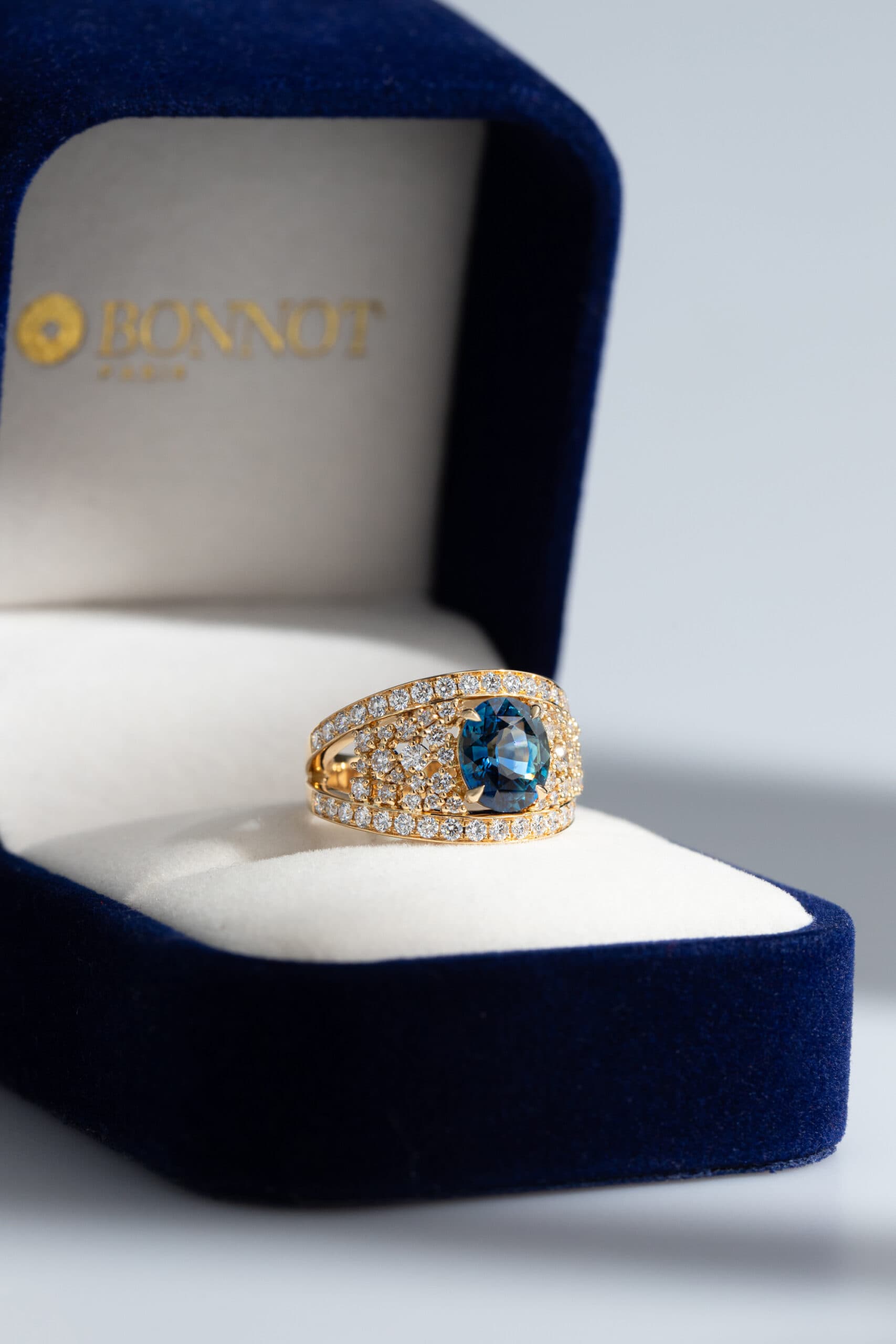 Bague saphir teal 2,04ct non-chauffe Or jaune