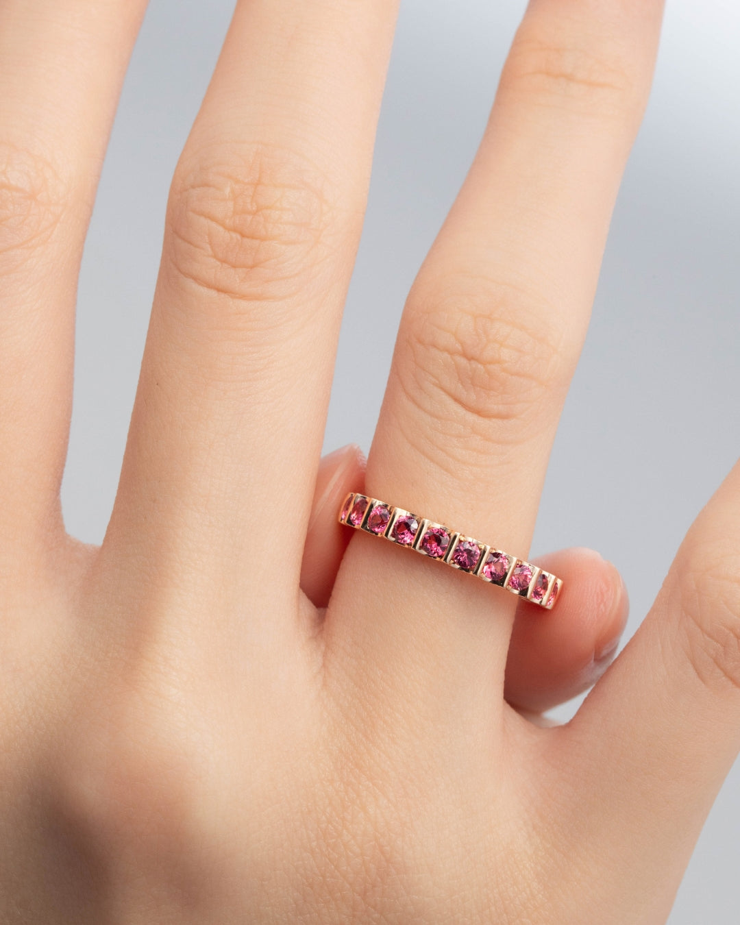 Wedding ring with mahenge spinel