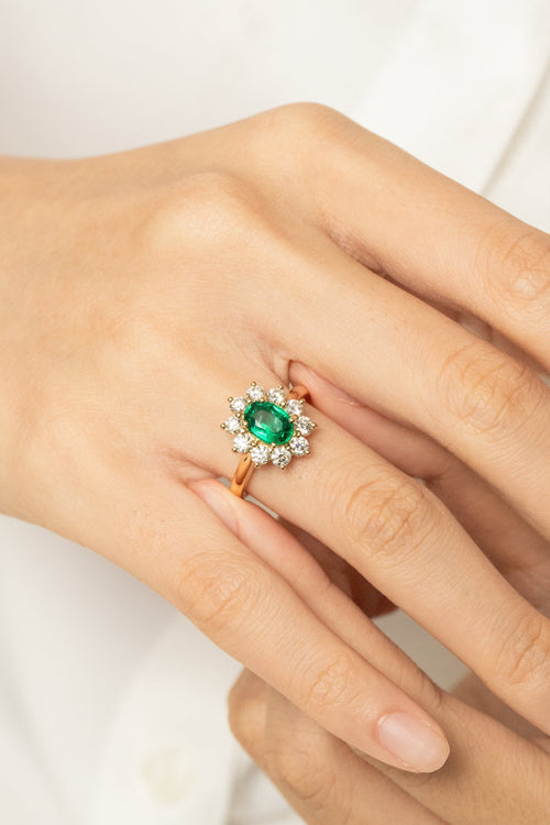 Bague de fiançailles avec Emeraude de Zambie