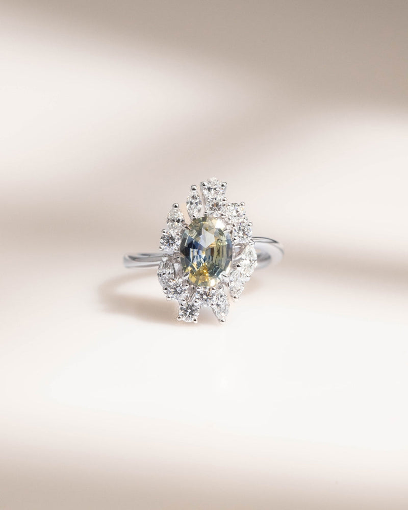 Bague Saphir bicolore et or blanc