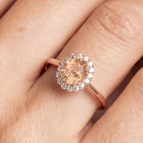 Bague de fiançailles avec Saphir Pêche