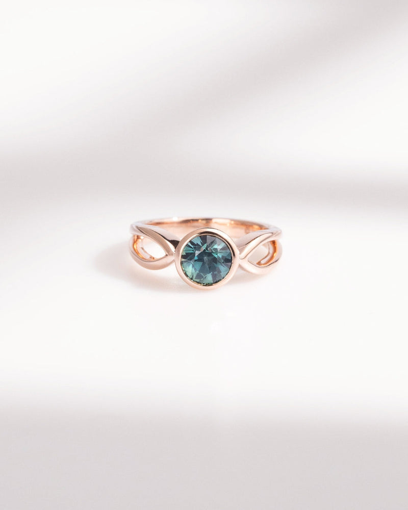 Bague de fiançailles avec Saphir Teal