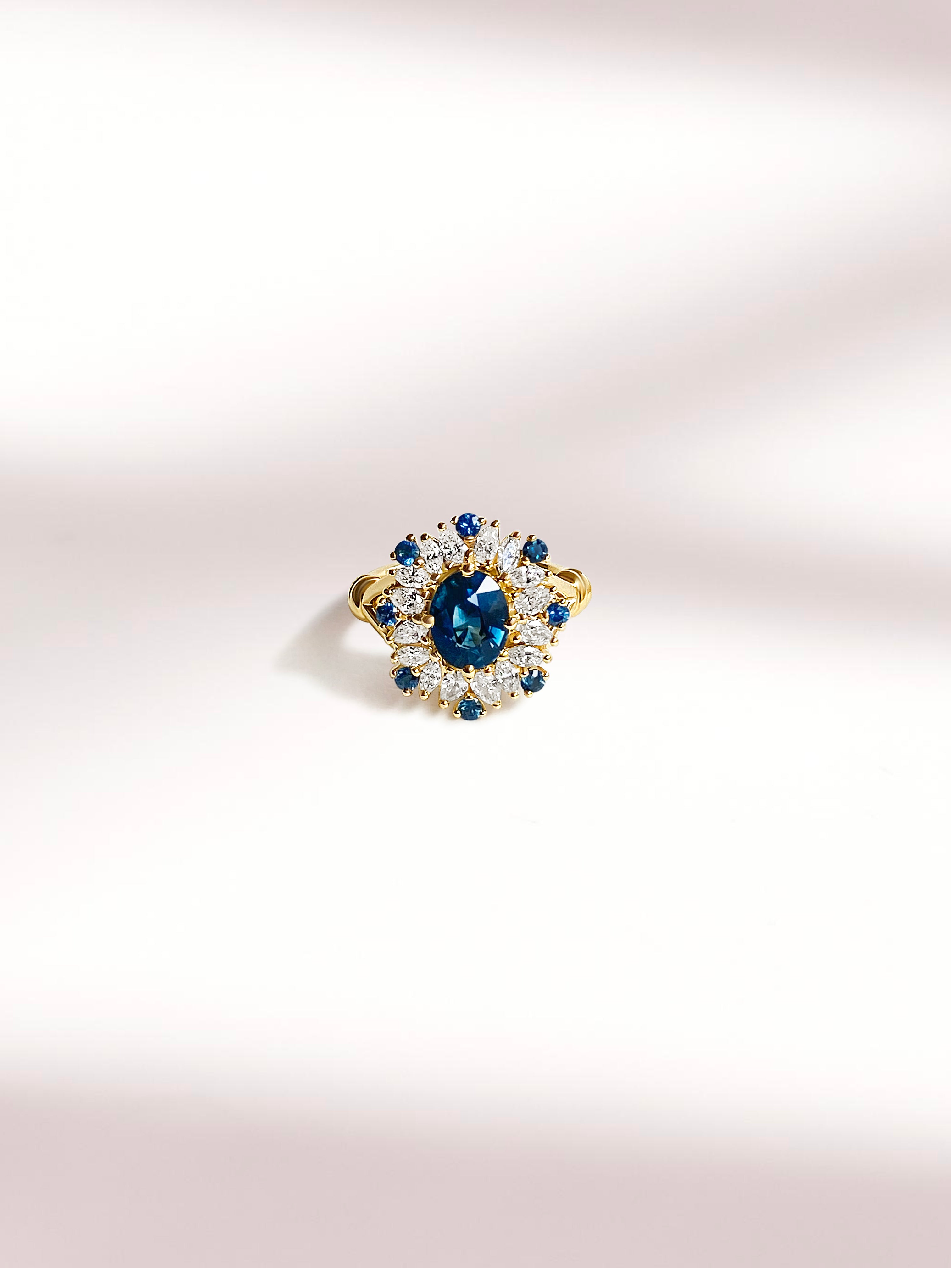 Bague de fiançailles avec Saphir Teal