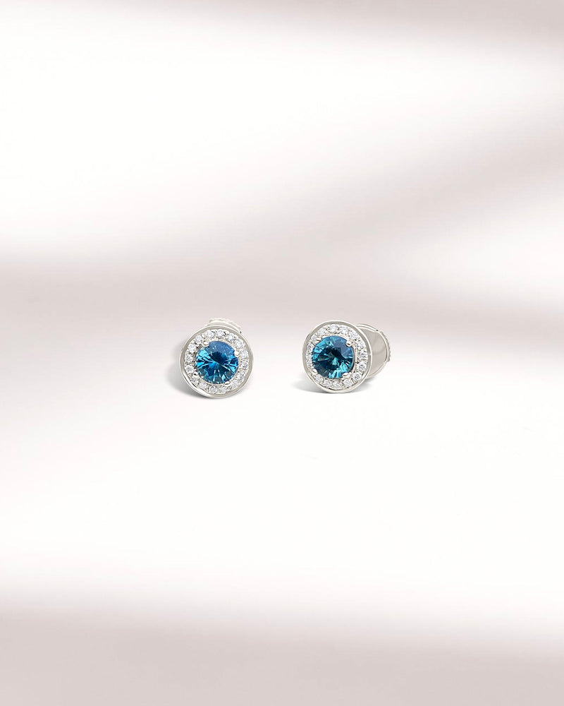 Boucles d'oreilles avec Saphir teal