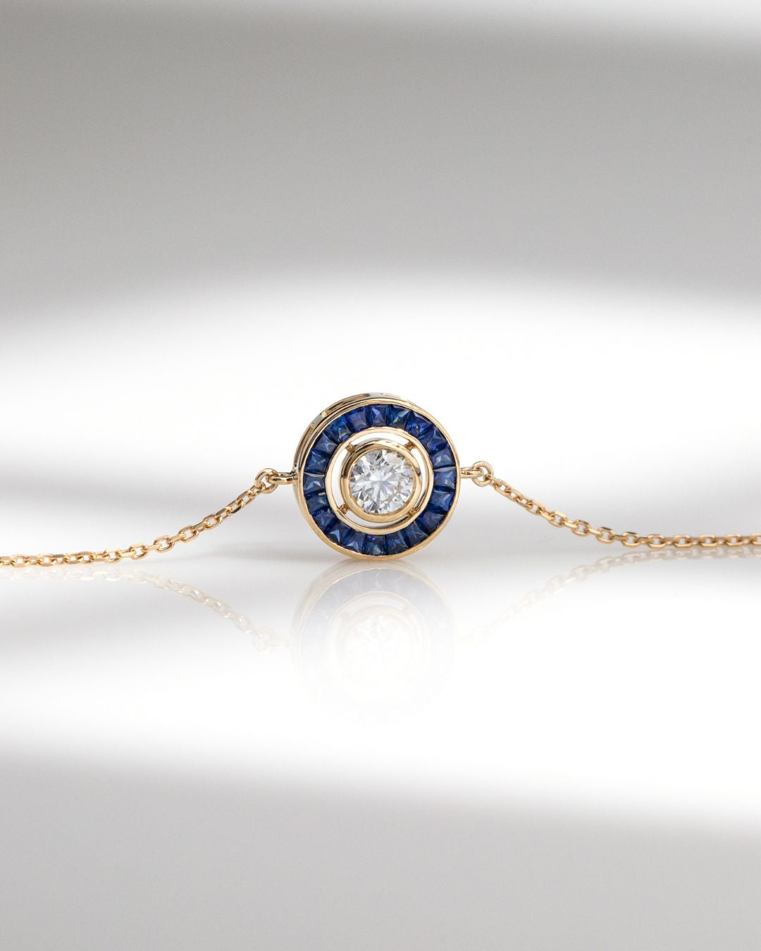 Bracelet Diamant et Saphirs bleus