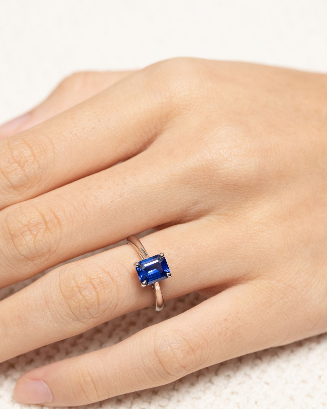 Anniversary Ring with Royal Blue Sapphire