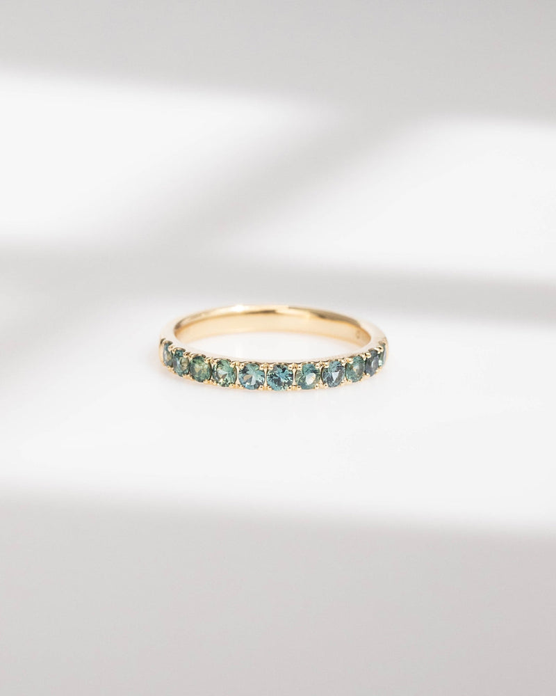 Bague de fiançailles saphir teal eternity