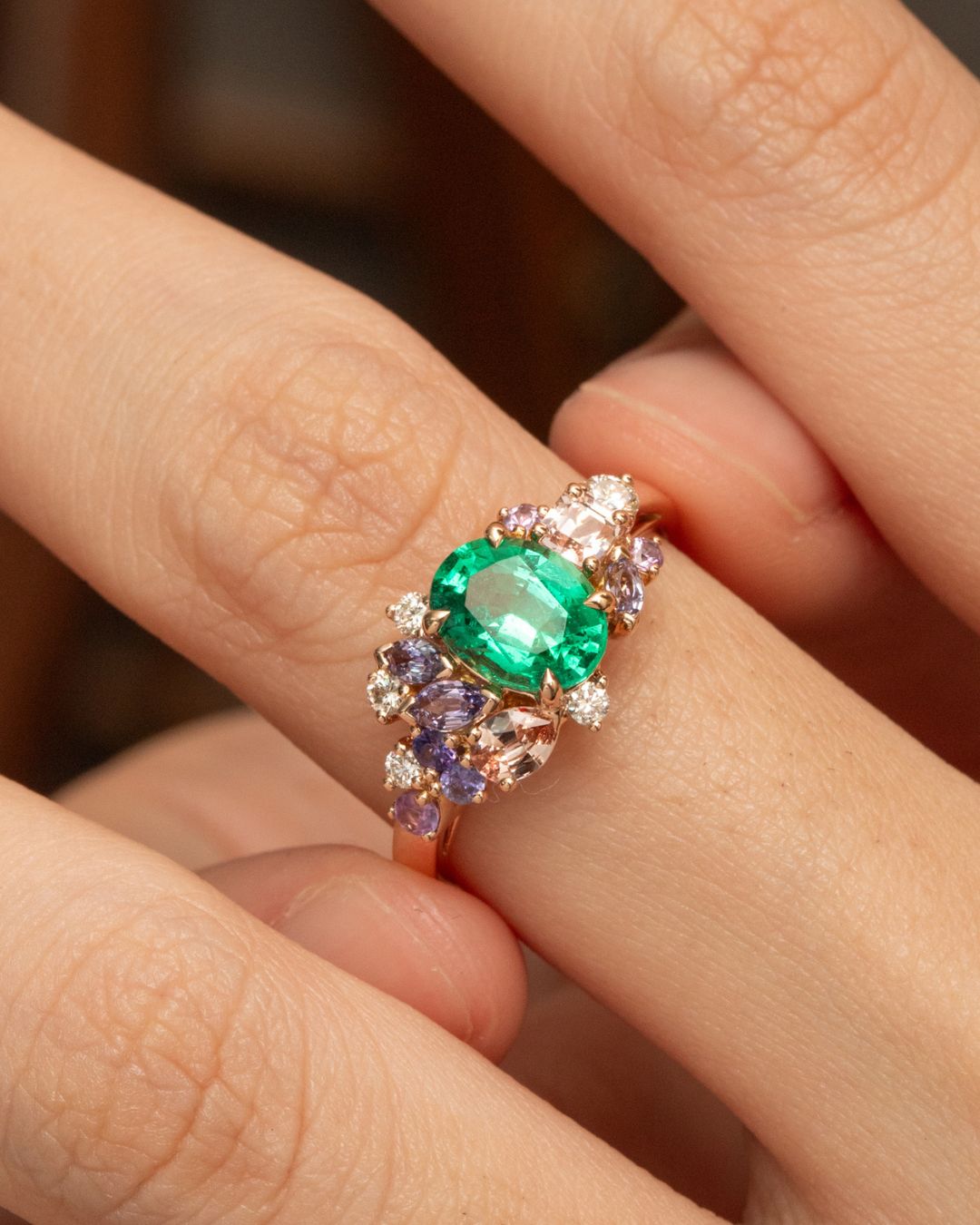 Bague de fiançailles avec Emeraude