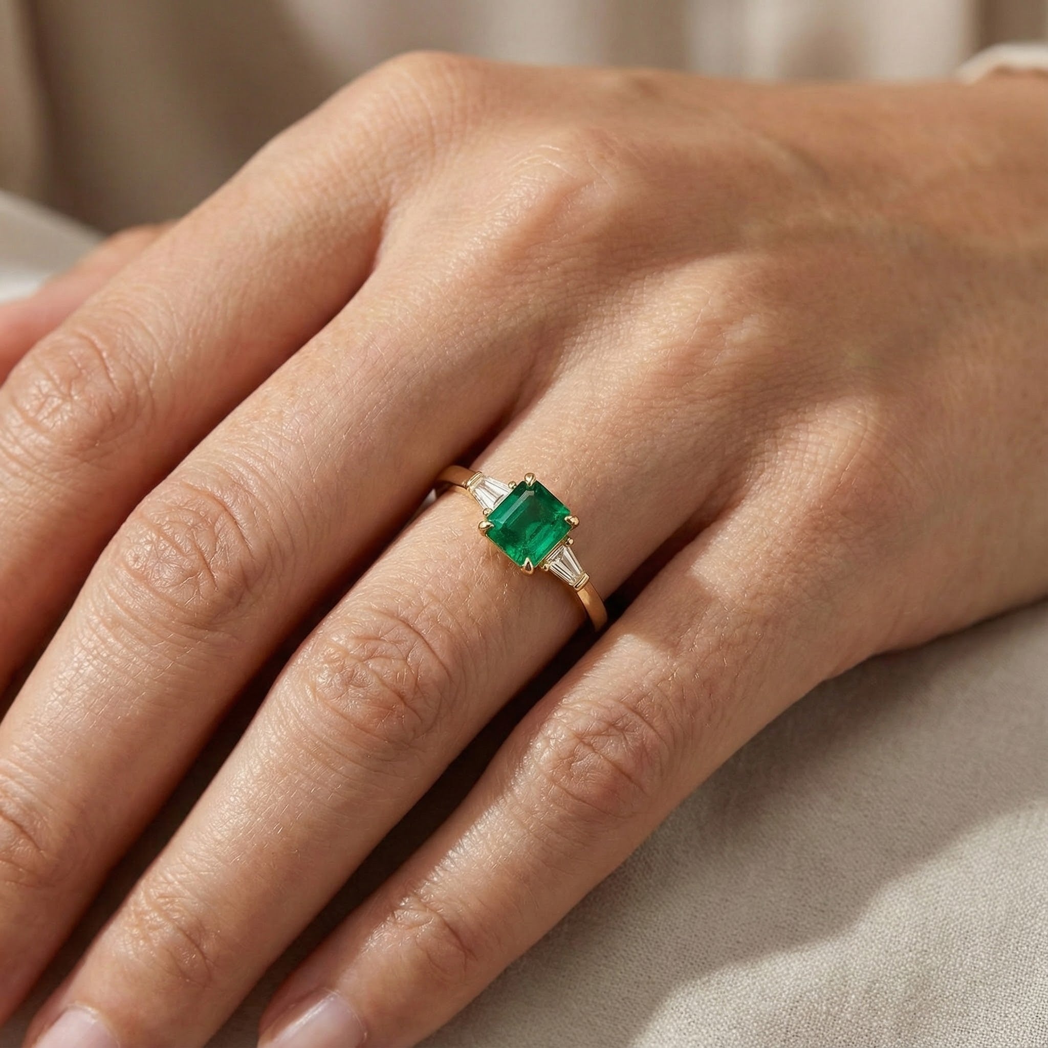 Emerald engagement ring