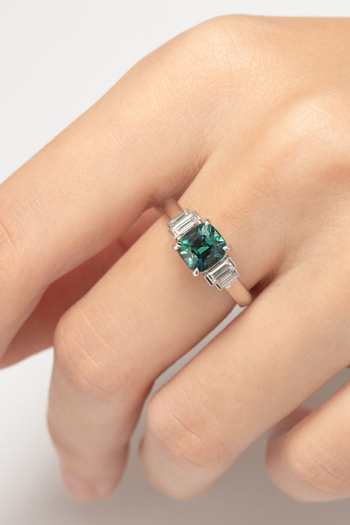 Bague de fiançailles avec Saphir Teal