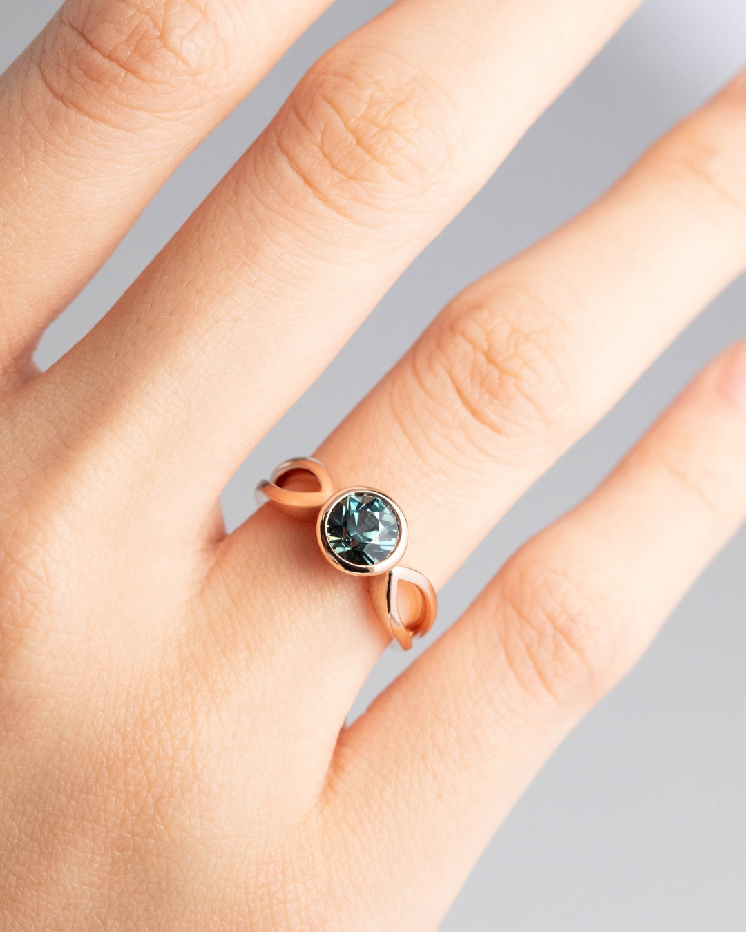 Teal Sapphire Engagement Ring