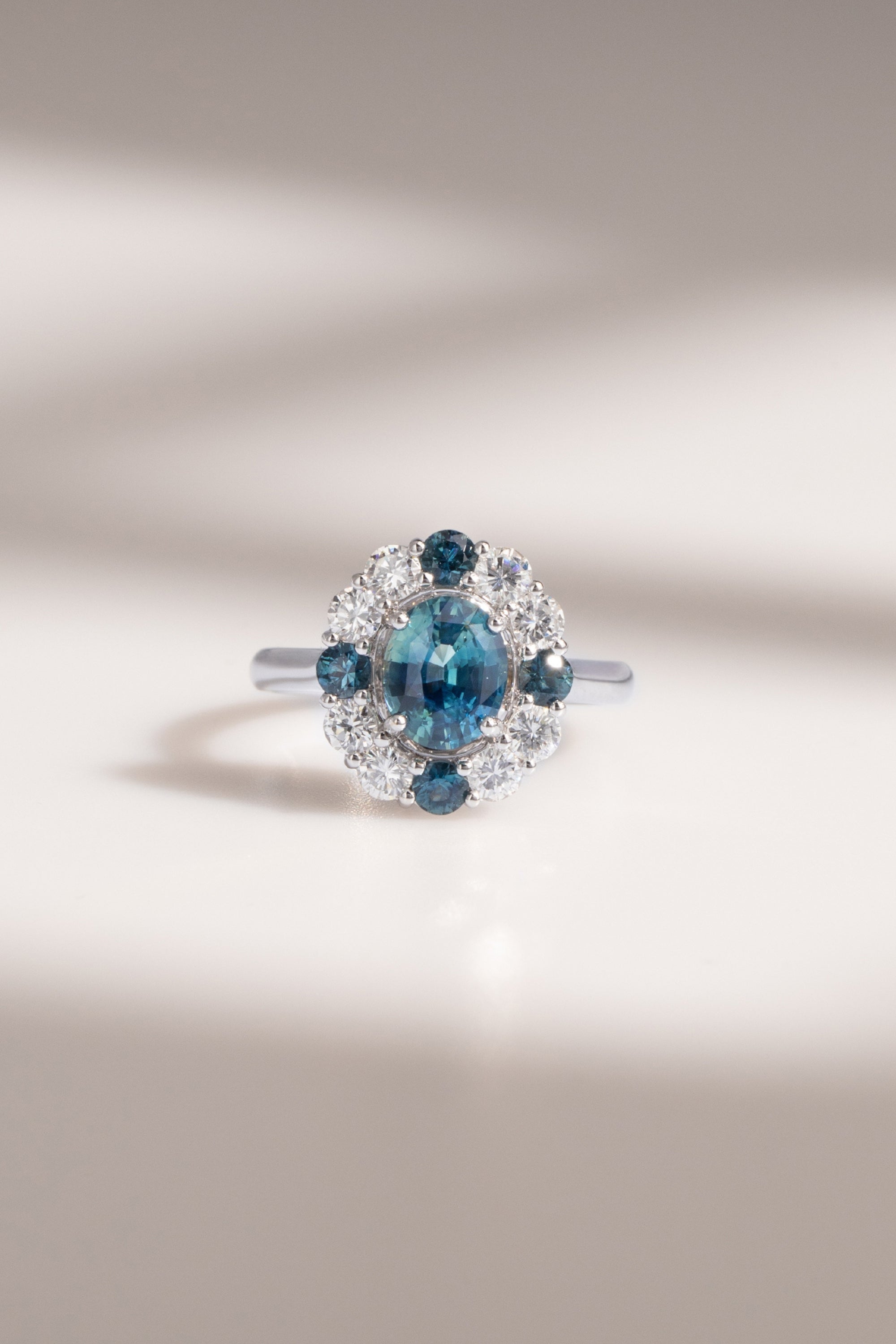 Bague de fiançailles avec Saphir Teal