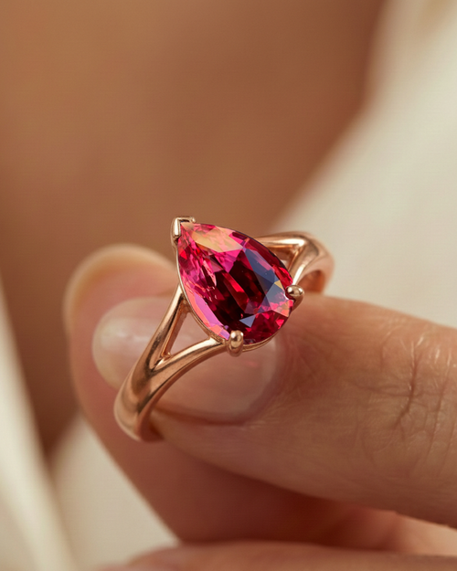 Bague d'anniversaire avec Spinelle Rouge