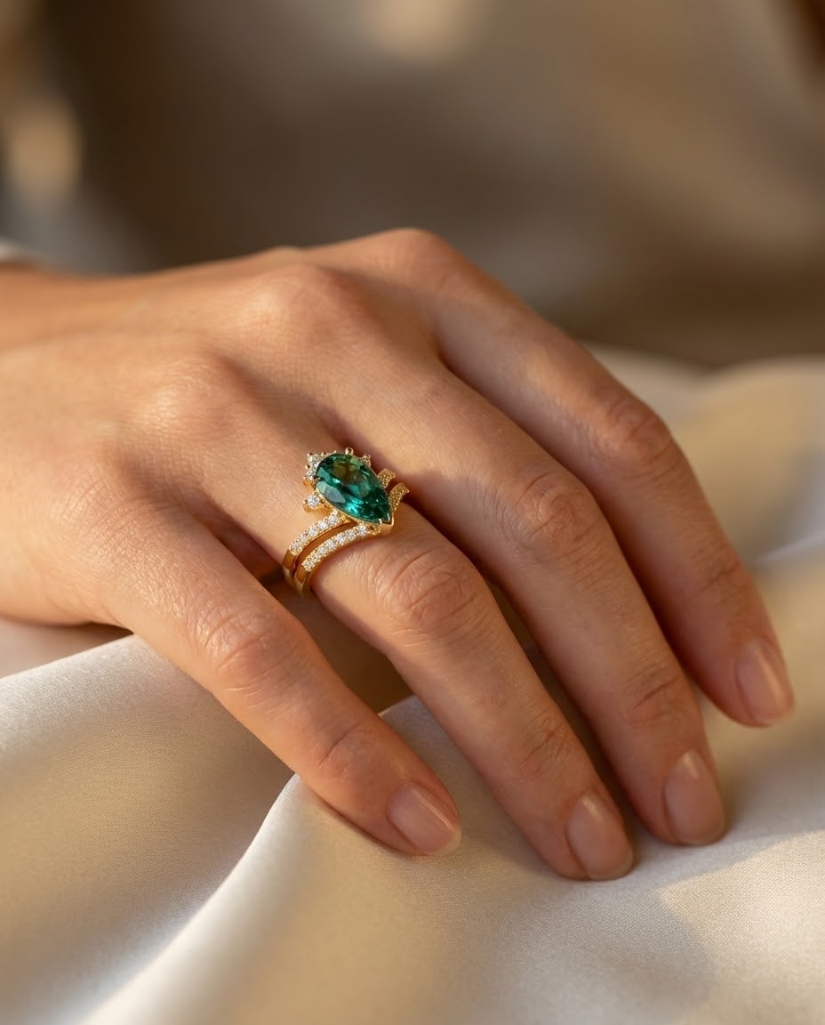 Birthstone ring with tourmaline