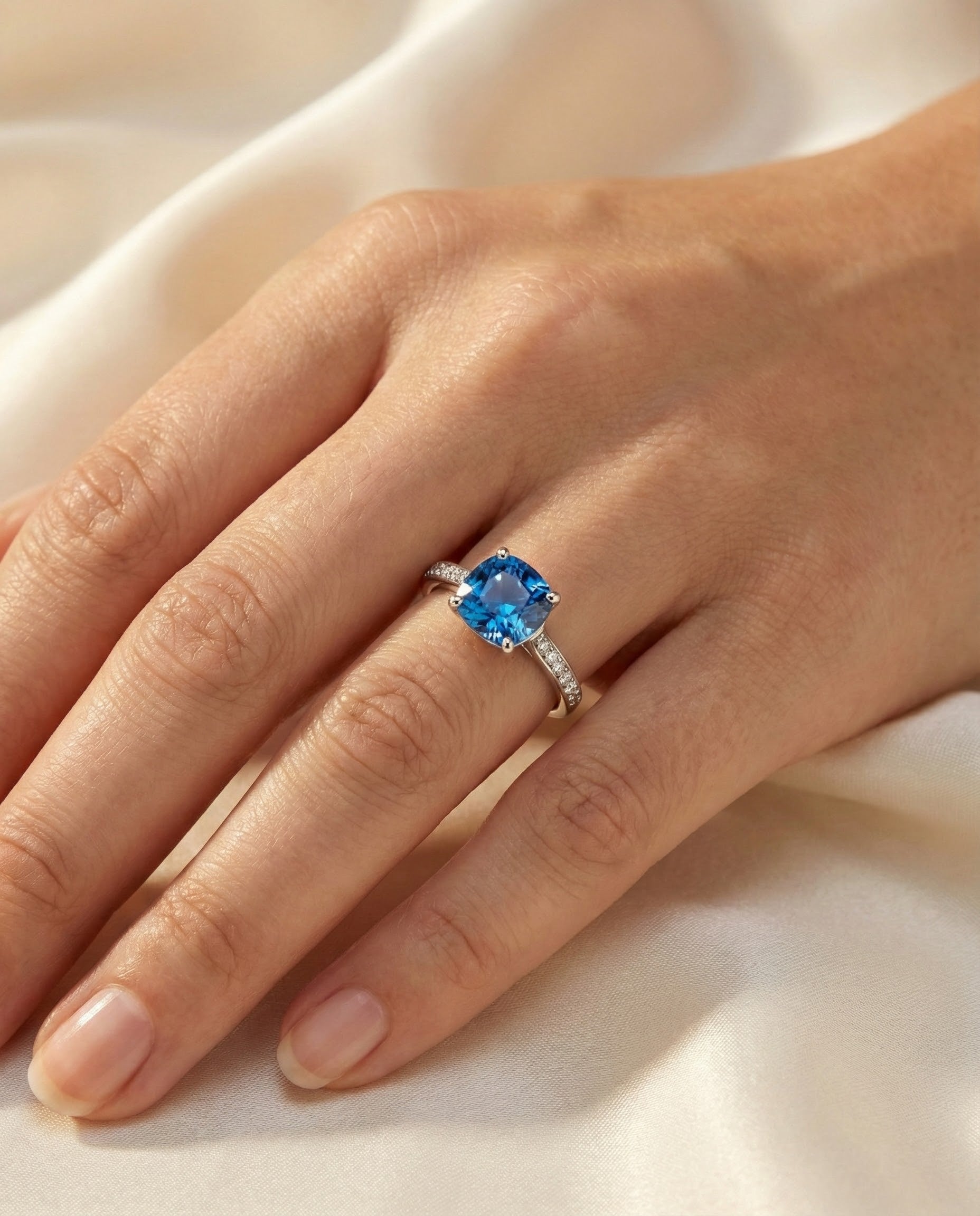 Celebration Ring with Blue Zircon