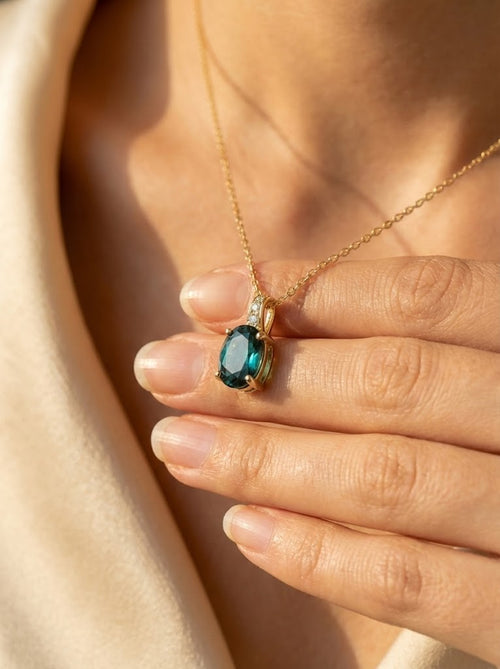 Pendentif avec Tourmaline bleue de Namibie