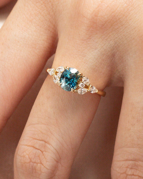 Bague de fiançailles avec Saphir Teal