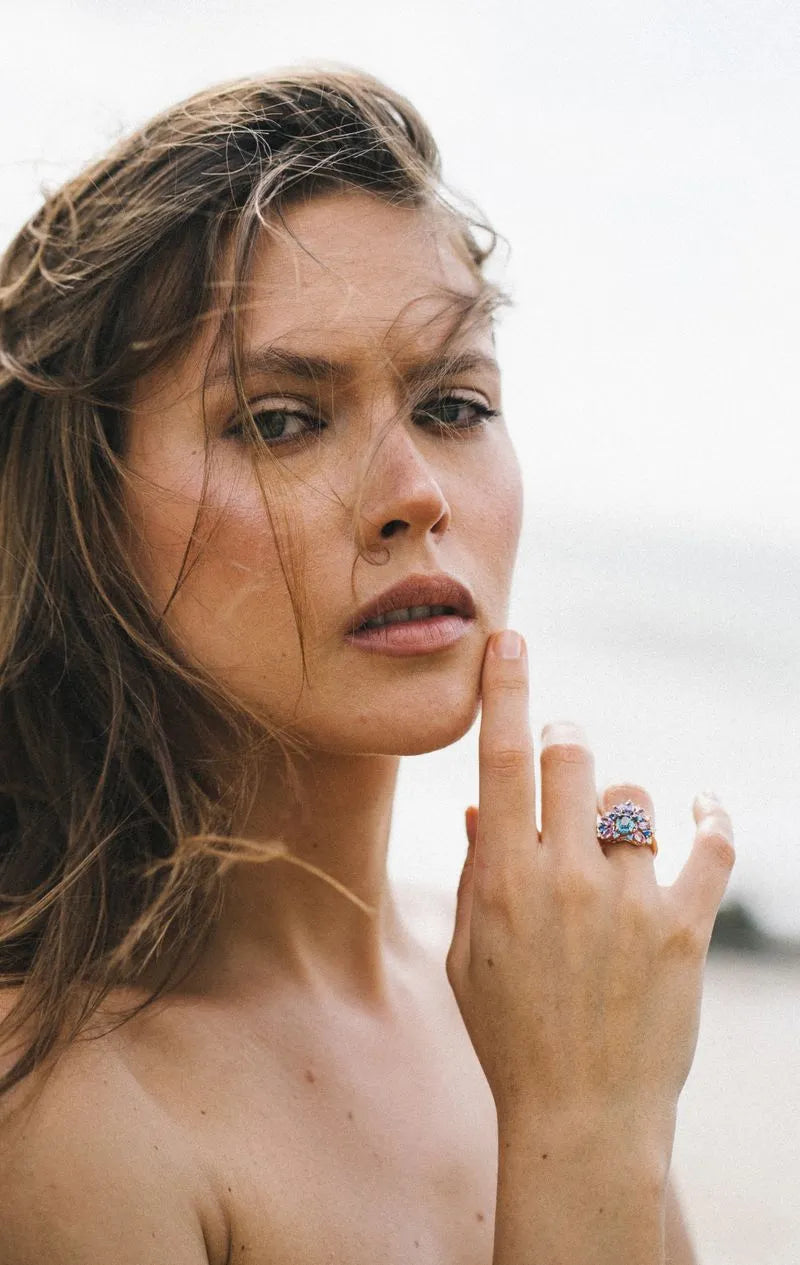 Indigo Bloom color blossom ring bonnot paris