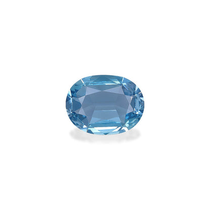 L'étincelante Aigue-Marine · 1,66 ct de Bonnot Paris éblouit par sa coupe ovale exquise, reflétant magnifiquement la lumière sur un fond blanc uni.