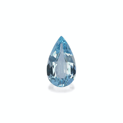 La Bonnot Paris Aigue-Marine · 4,22 ct captive par sa beauté bleue en forme de poire, scintillant brillamment sur un fond blanc uni et mettant en valeur ses superbes facettes.