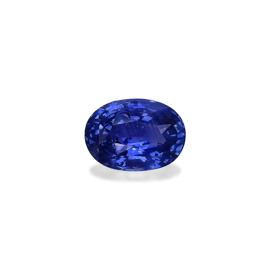 Le saphir bleu Bonnot Paris « Saphir Bleu · 3,22 ct » est un saphir bleu ovale facetté aux reflets bleu profond. Présenté sur un fond blanc, il met en valeur sa clarté et son éclat.