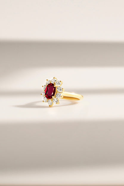 Bague Rubis mozambique or jaune