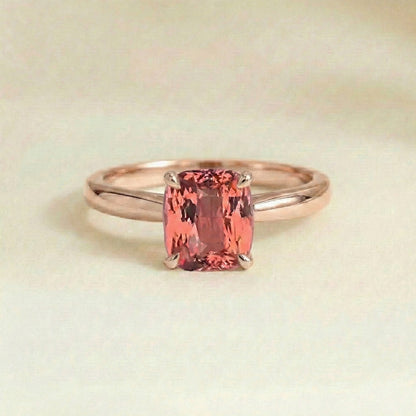 Bague Saphir Padparadscha Solitaire or rose